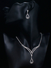 Silber Hochzeitsschmuck Set Ohrringe Halskette Brautschmuck