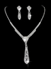 Silber Hochzeitsschmuck Set Ohrringe Halskette Brautschmuck