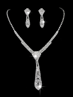 Silber Hochzeitsschmuck Set Ohrringe Halskette Brautschmuck