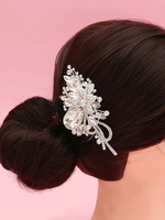 Silber Kamm Hochzeit Kopfschmuck Perlen Braut Haarschmuck