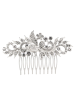 Silber Kamm Hochzeit Strass Perlen Braut Haarschmuck