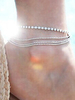 Silber-Knöchel-Armband wulstige abgestufte Fußketten Frauen Beach Strand-Fußkettchen