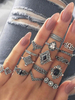 Silber Metall Finger Schmuck Antik Design 15 Stück Frauen Schmuck