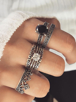 Silber Metall Finger Schmuck Antikes Design 6 Stück Frauen Schmuck