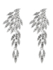 Silber Ohrringe Hochzeit Blatt Strass Perlen Brautschmuck