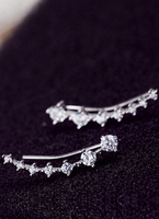 Silber Ohrringe Strass Metall Ohrringe für Frauen