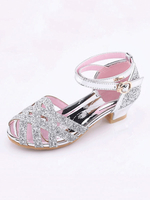 Silber Party Schuhe Glitter ausgeschnitten Criss Cross Flower Girl Schuhe