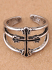 Silber Ring Cross Open Geburtstag Geschenk Schmuck