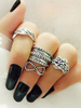 Silber Ringe Set in 4 Stück Valentine Geschenk