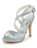 Silber Sandaletten mit Stilettos