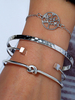 Silber Stacking Armbänder Set Manschette Armband Kette Armband 4 Stück Geburtstagsgeschenk