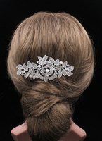 Silber Strass Kamm Legierung Haarschmuck für Hochzeit