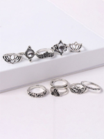 Silberfingerschmuck Metallgeprägter 10-teiliger Damenschmuck