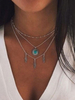 Silberkette Halskette geschichtet Anhänger Halskette Boho Damen Schmuck