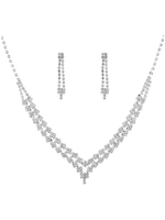 Silberkette Set Strass Perlen Legierung Braut Hochzeit Schmuck-Set