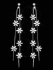 Silberne Anweisung Ohrringe Blume baumeln Ohrringe lineare Tropfen Ohrringe