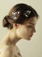 Silberne Haar Pin Blatt Hochzeit Kopfschmuck Legierung Braut Haar Zubehör