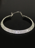 Silberne Hochzeit Halskette Runde Strass Brautschmuck