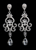 Silberne Hochzeit Ohrringe Strass Ohrhänger Alloy Braut Tropfen