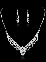Silberne Hochzeit Schmuck Strass Schmuck Set für Braut
