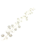 Silberne Hochzeit Stirnband Strass Ranke Blume Braut Haar Haarschmuck