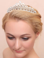 Silberne Hochzeit Tiara Strass aushöhlen Braut Kopfschmuck