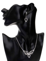 Silberne Hochzeit Zubehör Strass Schmuck Set für Braut