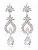 Silberne Hochzeits-Ohrring-Rhinestones; die Braut-Tropfen-Ohrringe bördeln