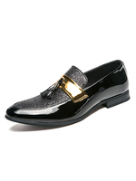 Silberne Müßiggänger Pailletten Round Toe Schlüpfen Schuhe Männer Schuhe mit Quasten