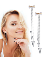 Silberne Tropfenohrringe langkettige Ohrringe Frauen Schmuck