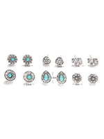 Silberohrstecker Damen Boho 6 Stück Ohrringe Sets
