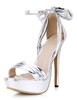 Silver Bow PU-Plattform Abend & Braut Sandalen