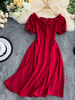 Skaterkleider Bateau Neck Bows Beiläufiges; ausgestelltes Kleid mit kurzen Ärmeln