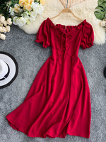 Skaterkleider Bateau Neck Bows Beiläufiges; ausgestelltes Kleid mit kurzen Ärmeln