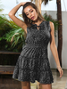 Skaterkleider Polka Dot Polyester Jewel Neck Ärmelloses klassisches ärmelloses schwarz ausgestelltes Kleid