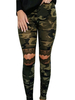 Skinny Pants Camo Lace Insert Ausgeschnittene Hose