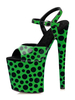 Sky High Heels Sexy Sandalen Grüner PVC Oberer offener Zeh PVC Sexy High Stiletto Heels