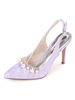Slingback Brautschuhe Perlen Spitz Pfennigabsatz Brautschuhe