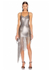 Sliver Club Kleid für Frauen Pailletten Pailletten Ärmelloses rückenfreies Splitter Sexy Bodycon Kleid