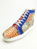 Sneaker aus Leder mit Farbblock und Nieten in Blauim schicken & modischen Style Pump für Herren Fashioner mit rundem Vorderteil