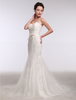 Sommer Brautkleider 2020 Meerjungfrau Boho Spitze Schatz Tüll Brautkleid Backless Bogen Knoten ärmellose Kapelle Zug Brautkleid