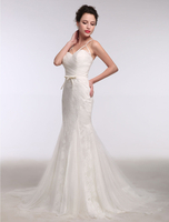 Sommer Brautkleider 2020 Meerjungfrau Boho Spitze Schatz Tüll Brautkleid Backless Bogen Knoten ärmellose Kapelle Zug Brautkleid