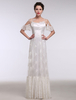 Sommer Günstiges Brautkleider 2020 Boho Beach Strand Lace Illusion Rüsche Kurzarm Günstiges Brautkleid bodenlangen Shift Günstiges Brautkleid