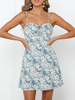 Sommer-Kleid Ditsy Blumenmuster-Strand-Kleid-Frauen Beleg-Kleid