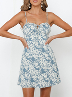 Sommer-Kleid Ditsy Blumenmuster-Strand-Kleid-Frauen Beleg-Kleid