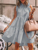 Sommer-Kleid Jewel Ausschnitt Grau Medium-Strand-Kleid