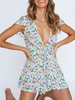 Sommer-Kleid mit V-Ausschnitt gedruckt Backless Sexy-Strand-Kleid