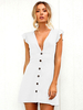 Sommer Kleid V-Ausschnitt Kleid kurzes RüschenKleid