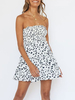 Sommer-Kleid White Liebsten Kuh Printed Polyester-Strand-Kleid