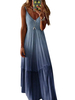 Sommer Maxikleider Ärmelloses Ombre Slip Kleid
